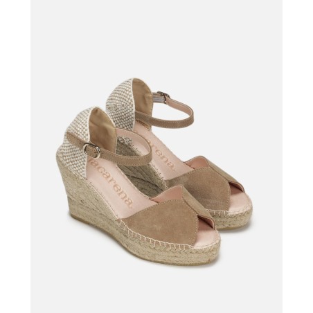 Wedge Espadrille Laia Taupe Suede